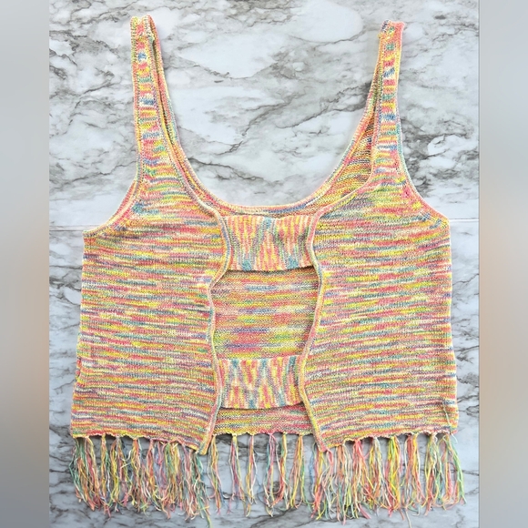O'Neill Vibrant Knit Fringe Cropped Tank Top - Picture 5 of 7